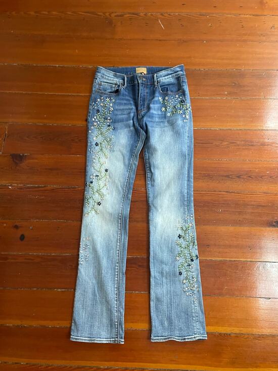DRIFTWOOD Denim - Driftwood Kelly Classic Fit Embroidered Floral Bootcut Jeans Womens 27